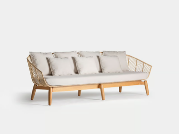 PLISSÉ RATTAN - Rattan and mahogany sofa by Vical Home - view 3